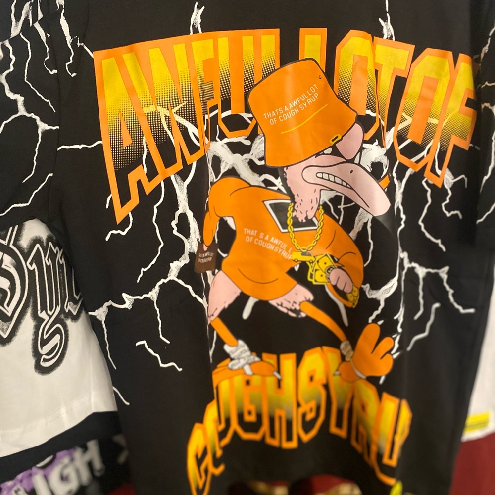 Black and Orange Graphic T-Shirt